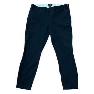 J.CREW Minnie Womens Straight Leg Crop Pant Black Cotton Side Waist Zips Size 4